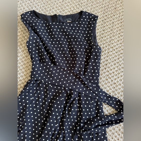 Anthropologie Tahari Arthur S Levine Black and White Polka Dot Dress Size 2P - Picture 2 of 6